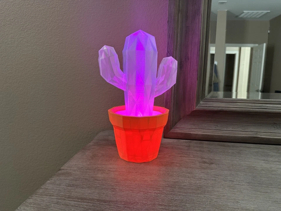 Lâmpada LED cacto com controle remoto, abajur de mesa (USB) - Imagem 1 de 4