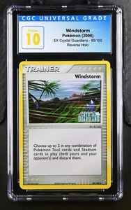 Tempesta di Vento 85/100 Reverse Holo EX Guardiani dei Cristalli Pokémon CGC 10 Pristine Pop 1 - Foto 1 di 2