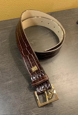 Anne Klein Brown Reptile Belt Genuine Leather Size Medium - 1045345 Party Career - Image 1 of 4
