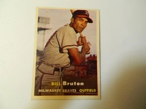 Milwaukee Braves Bill Bruton 1957 Topps Trading Card #48 - Bild 1 von 2