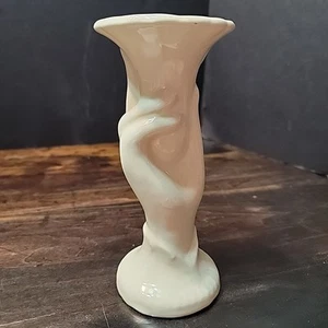 White ceramic woman's hand holding vase flute Shawnee ? Made USA Grandma Core - Picture 1 of 11