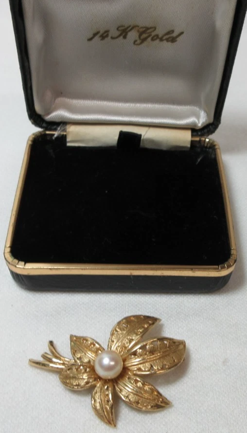 Golden Tree Of Life Pearl Brooch - 1.5 Inch, 14k Gold Plated Brass With Freshwater Pearl - View #7