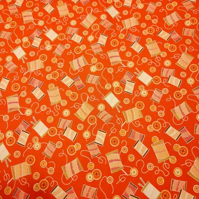 Sewing Mends The Soul POR Angela Anderson Acolchado Hilo del Tesoro Botón Naranja Foto 1 de 3