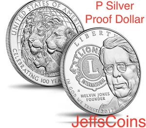 Dólar de plata P Lions Clubs International Centennial 2017 a prueba 90 % EE. UU. como nuevo 17 canales - Imagen 1 de 12