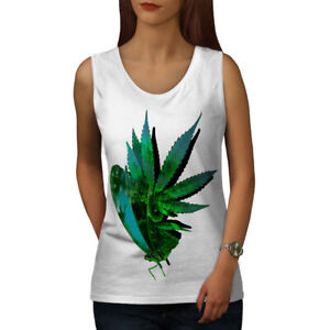 Wellcoda Marijuana Butterfly Womens Tank Top, Insect Athletic Sports Shirt
