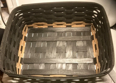 Longaberger PROTOTYPE Medium Storage Solutions Basket w/Protector-Black/Khaki Cover