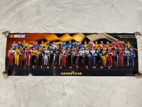NASCAR Class of 2002 Poster On The Wings Of GoodYear 34” X 11” Cover