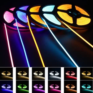 4mm Super Thin COB LED Strip Lights 12V For Room Cabinet Car DIY LED Tape Ribbon - Picture 1 of 26