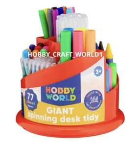 Hobby World Giant Spinning Desk Tidy * FUN FOR KIDS * Crayons Pens Glue Glitter - Picture 1 of 3