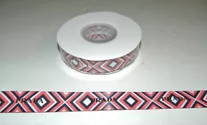 PRADA Red, Black & White Satin Gift Ribbon Roll w/ Silver lettering 25 Meters - Picture 1 of 3
