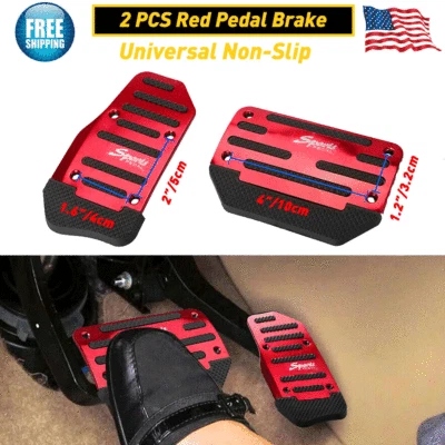 2 Universal Non-Slip Automatic Gas Brake Foot Pedal Pad Cover Potector Car Parts - Image 1 of 4