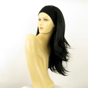 parrucca con bandana elastica donna lunga nero ref BENEDICTE 1B PERUK - Picture 1 of 8