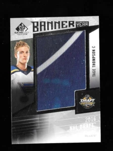 TAGE THOMPSON 2023-24 SP Juego Usado BANNER AÑO NHL 2016 DRAFT JUMBO Swatch - Imagen 1 de 2