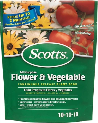 Alimento vegetal de liberación continua Scotts para todo uso con flores y vegetales, para exteriores Foto 1 de 4