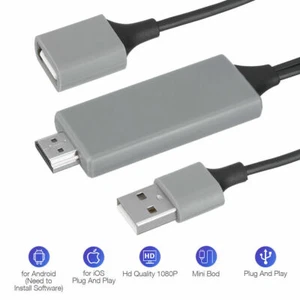 USB HDMI Mirroring Cable Phone To Digital TV HDTV AV Adapter For iPhone Android - Picture 1 of 11