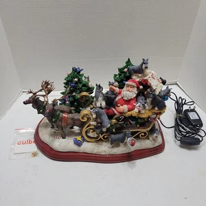 Danbury Mint Miniature Schnauzer Dog Christmas Sleigh Vintage Hard To Find READ - Picture 1 of 22