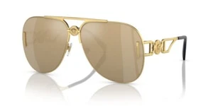 NWT Versace Sunglasses VE 2255 100203 Gold w/ Clear Mirror Yellow Gold 63mm NIB - Picture 1 of 1