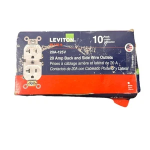 Leviton Plus+ CBR20-WMP 20A 125V Duplex Outlet White - 9 Pack (PLEASE READ) - Picture 1 of 3