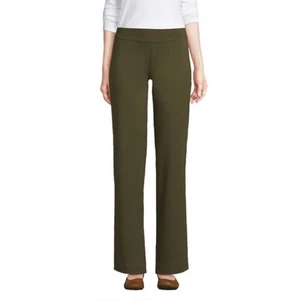 Lands End Womens Medium Starfish Straight Leg Stretch Cotton Pants Green Moss - Picture 1 of 11