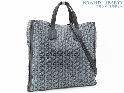 Bolso de Mano GOYARD Voltaire Gris PVC Cuero 2WAY Bolso de Hombro Foto 1 de 4