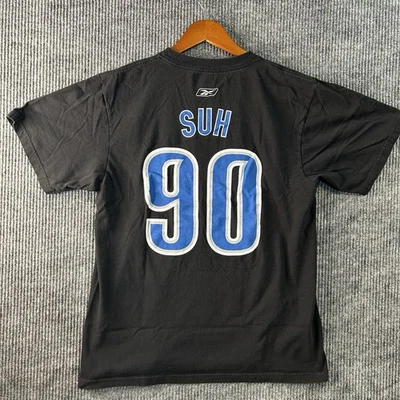 Camiseta para mujer Detroit Tigers grande Ndamukong Suh #90 NFL retro negra Foto 1 de 4