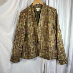 Appleseeds Sakko Damen Tweed Wollmischung Hakenverschluss Blazer senf gebraucht, in einwandfreiem Zustand Größe 18 - Bild 1 von 11