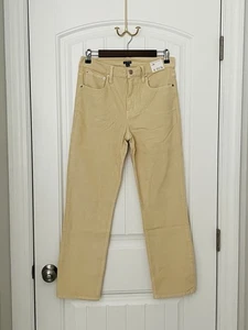 Pantaloni donna J.Crew nuovi con etichette 28 beige chiaro vita media vintage slim dritti velluto a coste - Foto 1 di 7