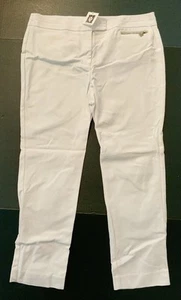 NWT Size 10 Anne Klein White Tapered Leg Ankle Trousers Pants;36” W & 26” Inseam - Picture 1 of 4