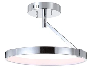 JYL7016A Owen 17.5" Dimmable Integrated LED Metal Semi-Flush Mount Minimalist... - Picture 1 of 8