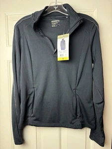 Mondetta Women's Active 1/4-Zip Long Sleeve Top, Black, Size Small - Picture 1 of 6