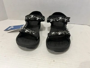 Lakes & Rivers Camouflage Print Sandals Black Grey White Little Boys Size 2 New - Picture 1 of 6