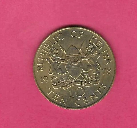 KENYA KM11 1978 UNCIRCULATED-BU UNC-MINT LD VINTAGE 10 CENT COIN Cover