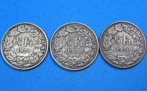 Switzerland 1/2 Franc Silver Coin 1920 (1 coin per purchase), Combined Shipping - Bild 1 von 2