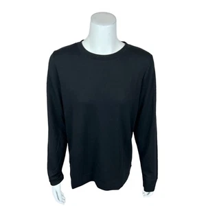Denim & Co. Comfort Zone Soft Blend French Terry Sweatshirt Black Medium Size - Picture 1 of 2