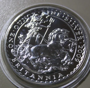 England UK 2 Pounds 2009 Silber 1 Oz ST-BU #F6530 "Britannia" rare - Bild 1 von 6