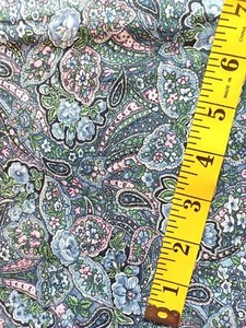 Paisley Floral Blue Pink Green Cotton Fabric BTY 43" Wide - Picture 1 of 7