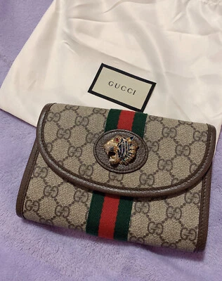 GUCCI GG Supreme Monogram Web Rajah Shoulder Bag Brown Crossbody With Tag - Image 1 of 4