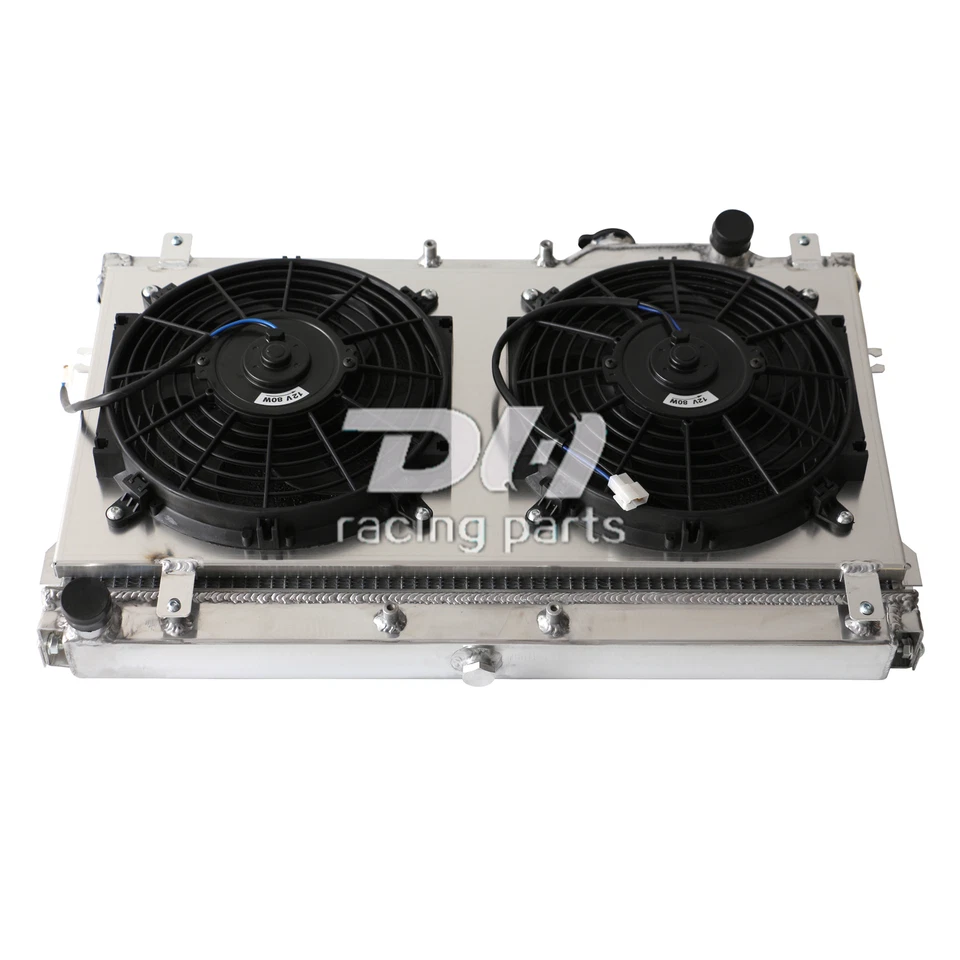 Radiador de aluminio de 3 filas + cubierta + ventilador de 2 * 12"" para Mazda Miata MX5 MT CC1140 1990-1997 Foto 1 de 4