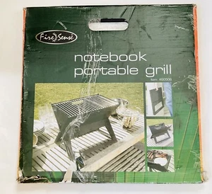 Fire Sense Black Notebook Charcoal Grill Heavy Duty 14" Steel - Picture 1 of 6
