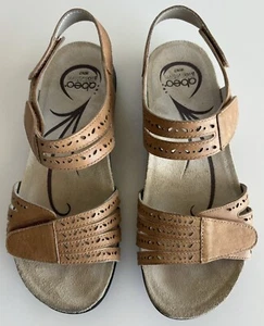 Abeo Bijou Sandals Tan Women's Size 7 Neutral Footbed - Picture 1 of 7