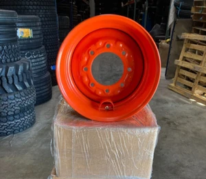 1 New Wheel 8 Bolt 8.25x16.5 Skid Steer fits BOBCAT 10-16.5 ORANGE Ships in Box - Picture 1 of 5