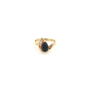 14KY Gold Synthetic Onyx & Diamond Ring Apx 9/100 C.T.W. 2.49G Sz: 7 (SB1113766) - Picture 1 of 4