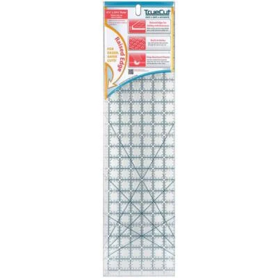 TrueCut Patchworklineal 16,5 x 62 cm  6,5" x 24,5" mit Führung für Rollschneider - Bild 1 von 4