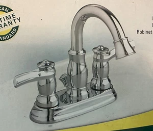Juego de centro de grifo de baño cromado American Standard nuevo con desagüe de conexión rápida - Imagen 1 de 5