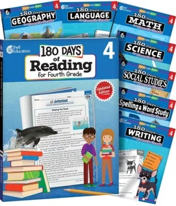 4th Grade 4 180 Days of Practice 8 Subject Curriculum Bundle Homeschool Workbook - Picture 1 of 1