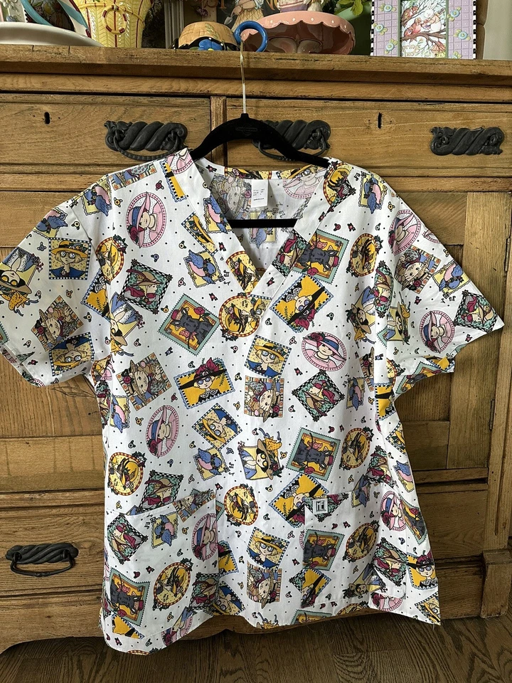 Women's Mary Engelbreit Scrub Top Sz Large L - Image 1 of 1