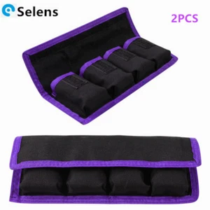 2pcs Purple Border Camera Lithium-Ion Battery Bag Case 4 Pouch Holder Waterproof - Picture 1 of 11