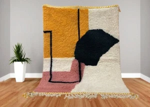 Exclusive Beni Ourain Rug 5x8 Pink Morocan Rug Morrocan Rug Shag Rug Beni Ourain - Picture 1 of 5