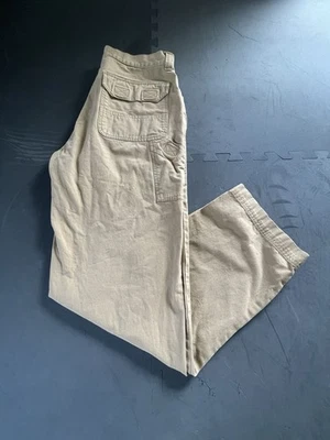 Vintage REI Beige light Canvas Outdoor Hiking Cargo Pants Tag Sz 32x32 - Image 1 of 4