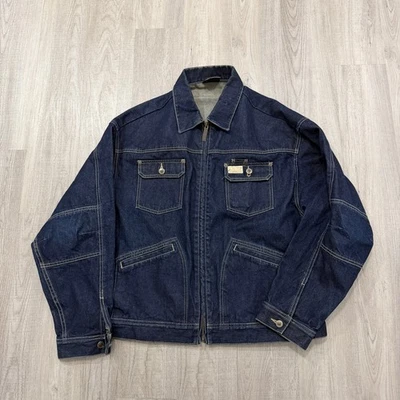 Vintage Rocawear Denim Jean Jacket Men's XL Blue Trucker Zip Hip Hop y2k Rap  - Image 1 of 4
